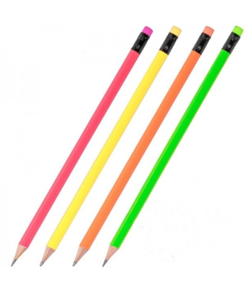 Creion simplu cu radieră BUROMAX Neon